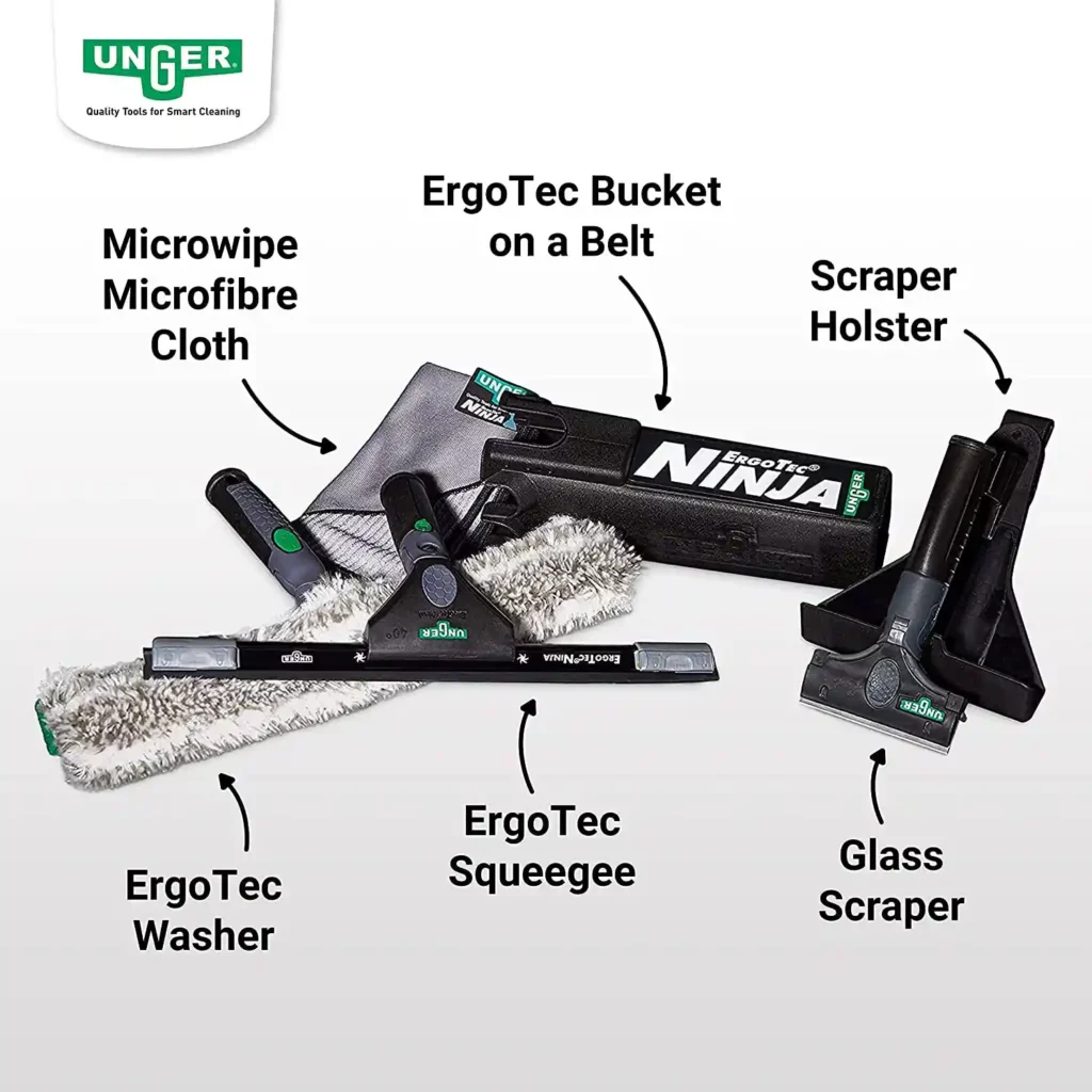 Productos y herramientas para limpieza de cristales unger